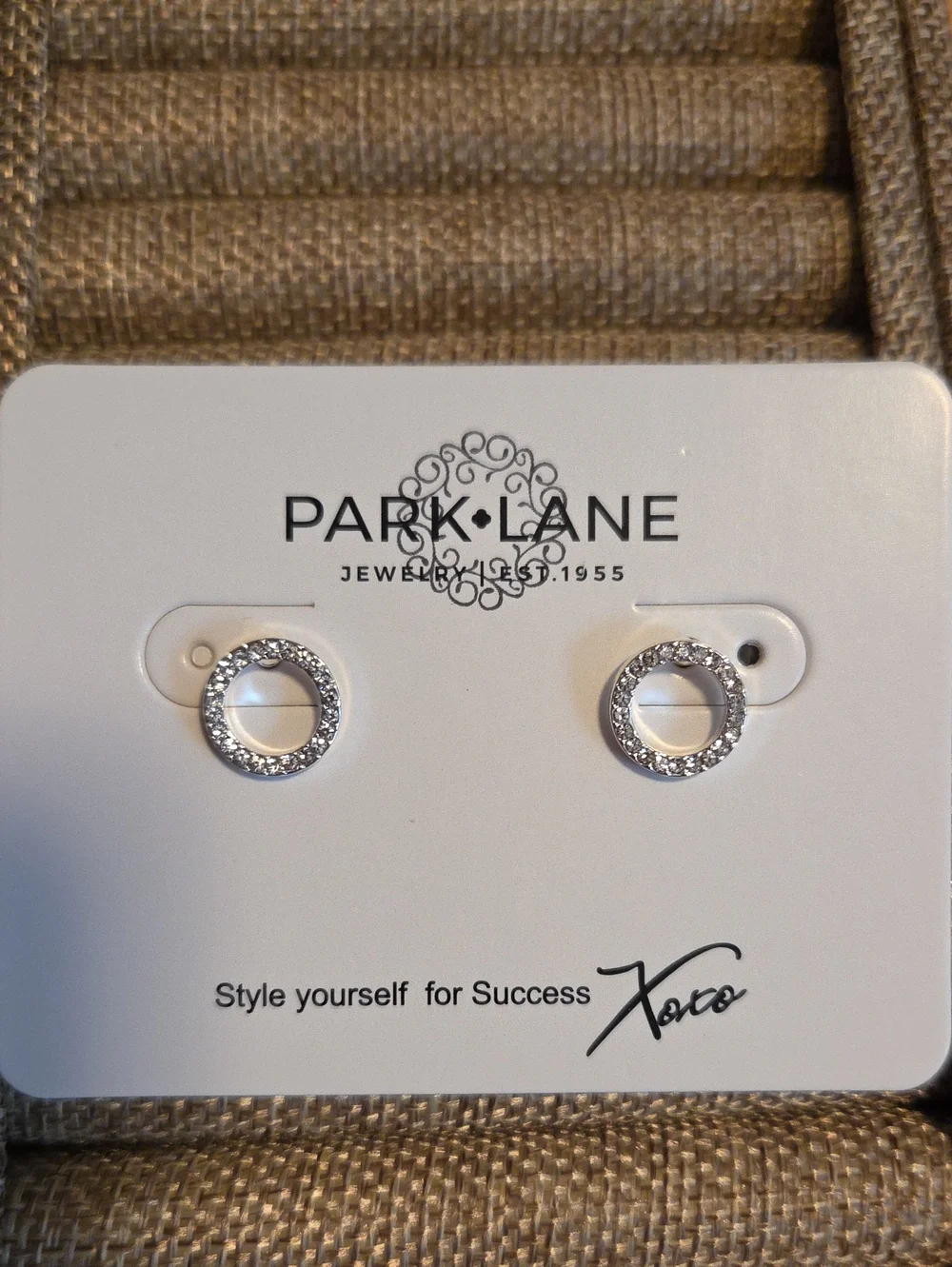 Park Lane Silver Crystal Circle Studs-  Roo